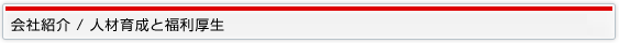 会社紹介 / 人材育成と福利厚生