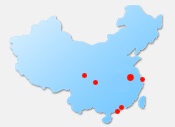 日梱物流の中国拠点MAP