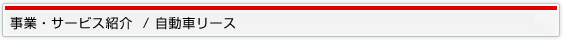 事業・サービス紹介 / 自動車リース